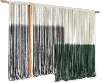 Flber Macrame Wall Hanging Macrame Wall Decor Large-Scale Tie-Dye Tapestry Living Home Room Wall Decor 57" Wx 35" L