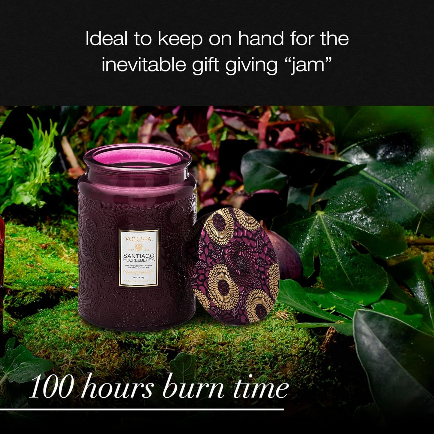 Voluspa Baltic Amber Candle, 18 oz, Coconut Wax Blend, Scented Candles for Home, 100 Hour Burn Time, Candle Jar