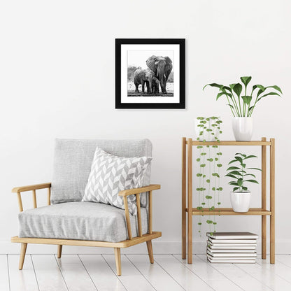 Americanflat 8x10 Picture Frame with Shatter-Resistant Glass - Use as 5x7 Frame with Mat or Display 8x10 Photo Without Mat - Signature Collection - Picture Frames for Tabletop and Wall Display - Black