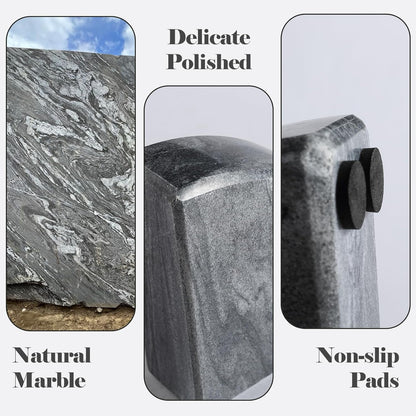 Karibiber Travertine Bookends for Heavy Books, Marble Decorative Bookends for Shelves, Heavy-Duty Stone Book Ends for Hardback Book & Cookbooks, Unique Book Stopper & Holder, Travertino Italy