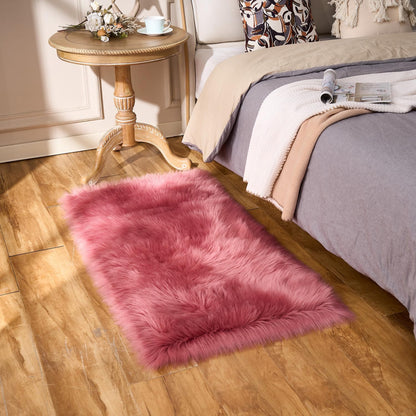 EasyJoy Ultra Soft Fluffy/Fuzzy Shaggy Area Rug Faux Fur Chair Cover Seat Pad for Bedroom Floor Sofa Living Room (2 x 6 ft Sheepskin, Beige)