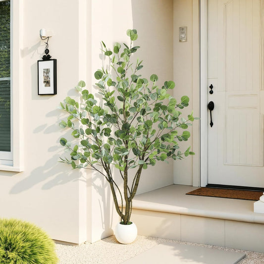 Caxchiling Artificial Olive Tree 6FT, Fake Tree for Indoor Outdoor, Lifelike Faux Large Floor Plants with Heavy Trunk with Vines and Moss Topper, Home Office Decor for Living Room Bedroom Doorway