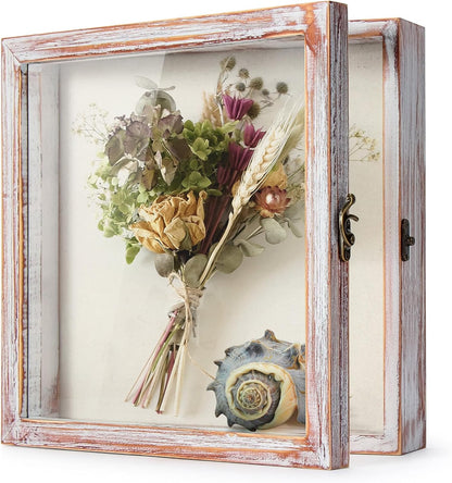 TJ.MOREE Shadow Box Frame 8 x 10 Shadowbox Display Case Picture Frame with Linen Back Memorabilia Bouquet Medals Military Photos Memory Box