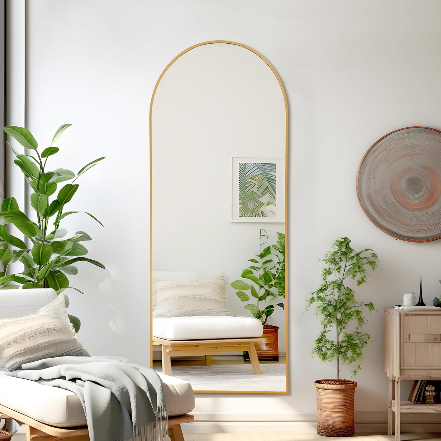 NicBex Full Length Mirror with Stand, 56"x19" Aluminum Alloy Frame Floor Mirror, Black, Shatter-Proof Glass - Free Standing, Leaning Against Wall or Wall-Mounted, for Bedroom Living Room Dressing Room