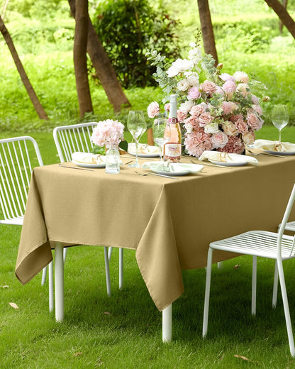 Pureegg Rectangle Linen Tablecloth Waterproof & Stain Resistant, Wrinkle-Free Table Cloth Adds Elegance and Protection, Ideal for Dining, Party, Wedding and Outdoor, 52 x 70 Inch, Sage Green