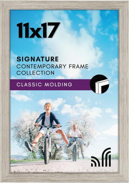Americanflat 12x18 Poster Frame with Shatter-Resistant Glass - Signature Collection - Gallery-Style Frames Made of Engineered Wood - Photo Frame for Wall Display - Black - Colors C