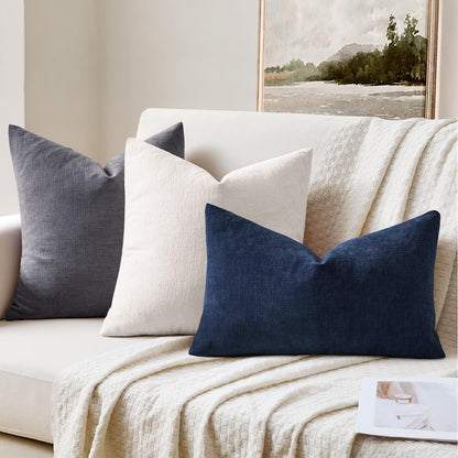 MIULEE Olive Green Couch Pillow Covers 18x18 Inch, Set of 2 Soft Chenille Decorative Square Throw Pillow Covers Farmhouse for Sofa Living Room Bed