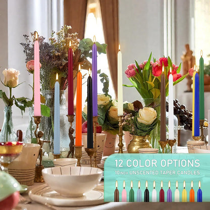YOROXRG 40 Pack Spell Chime Candles-4 Inch Multi-Colored Taper Candles Sticks-for Home Decor Kitchen Decor Wedding Decoration-10 Colours
