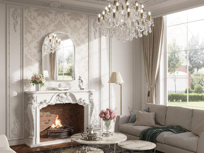 Brightify Arched Mirror, Arched Wall Mirror, 24 x 32 Inch Silver Arch Mirror, Metal Frame Silver Bathroom Mirror, Arched Top Bathroom Vanity Mirror for Living Room Bedroom Mantel Entryway Hallways