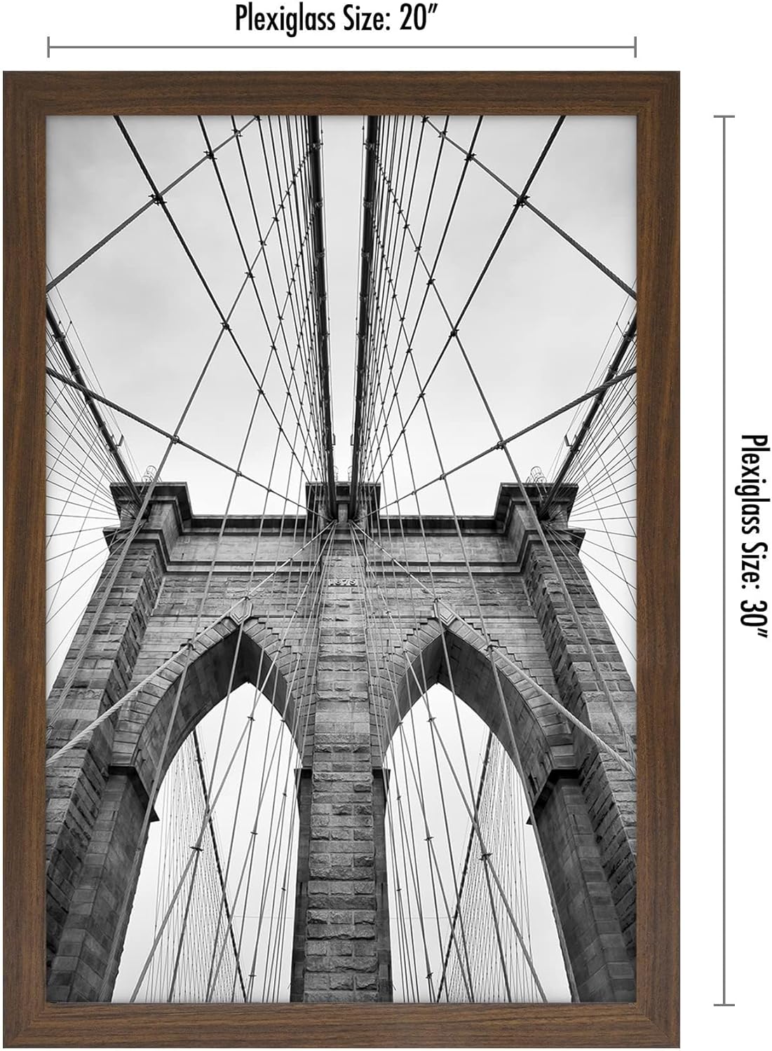 Americanflat 16x20 Picture Frame with Polished Plexiglass - Black Picture Frame - Wide Photo Frames Made of Engineered Wood for Vertical or Horizontal Wall Display - Epic Collection - Black - Colors C