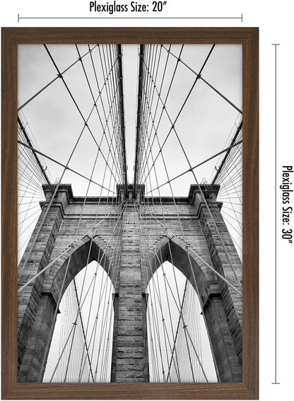 Americanflat 16x20 Picture Frame with Polished Plexiglass - Black Picture Frame - Wide Photo Frames Made of Engineered Wood for Vertical or Horizontal Wall Display - Epic Collection - Black - Colors C