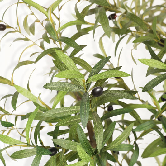 LYERSE Olive Trees Artificial Indoor - Faux Olive Tree 6ft - Fake Olive Tree with Olive Branches and Lifelike Fruits - Artificial Olive Tree for Modern Home Office House Living Room Decor Indoor