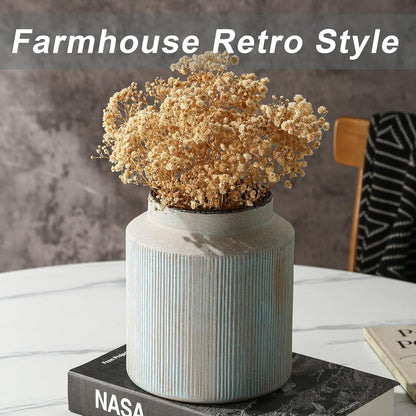 Rustic Vases for Home Decor. Ceramic Vase for Dining Table Decor. Terracotta Decorative Vase 6.1IN. ZSHLXM