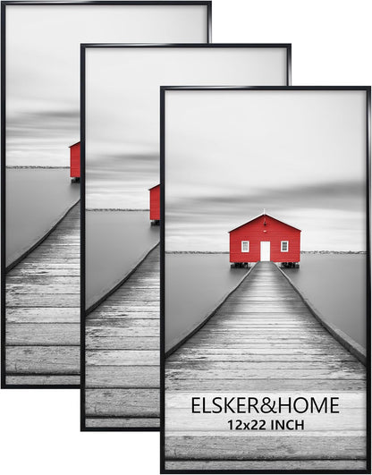 ELSKER&HOME 22.375 x 34 Poster Frame 3 Pack, Black Picture Frame for Horizontal or Vertical Wall Mounting, Sturdy and Scratch-proof