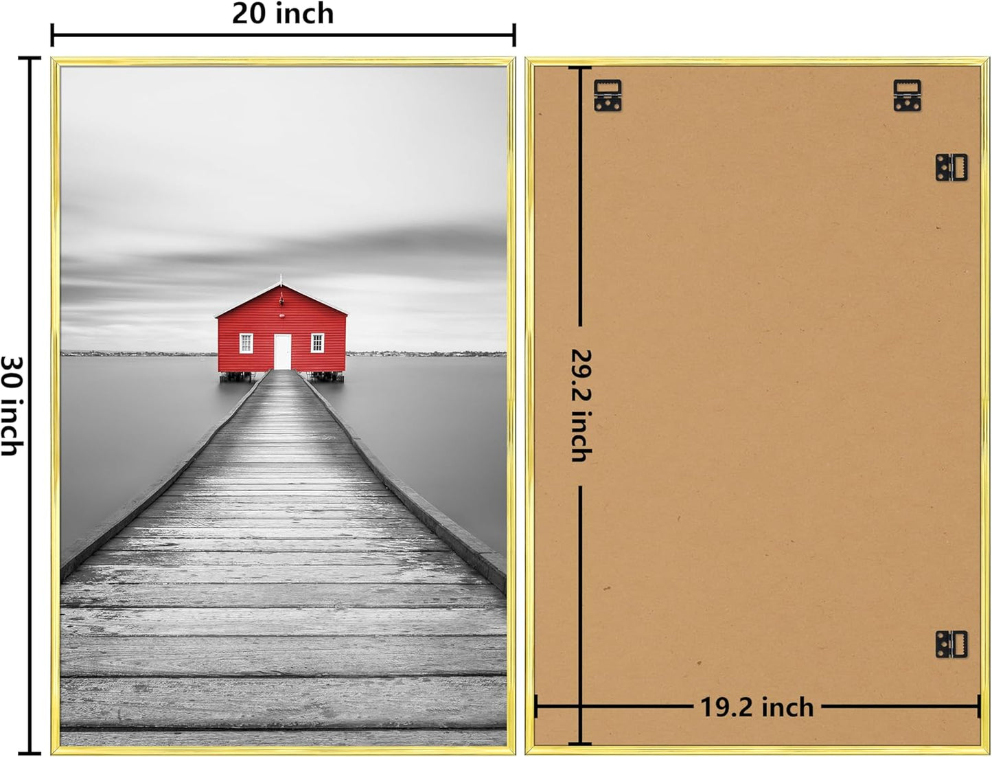 ELSKER&HOME 22.375 x 34 Poster Frame 3 Pack, Black Picture Frame for Horizontal or Vertical Wall Mounting, Sturdy and Scratch-proof