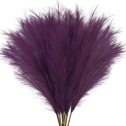 obbsie 50pcs Pink Faux Pampas Grass Decor, 21.6" Short Artificial Floral Branches Vase Filler Flower Arrangement for Home Wedding Boho Outdoor Decor