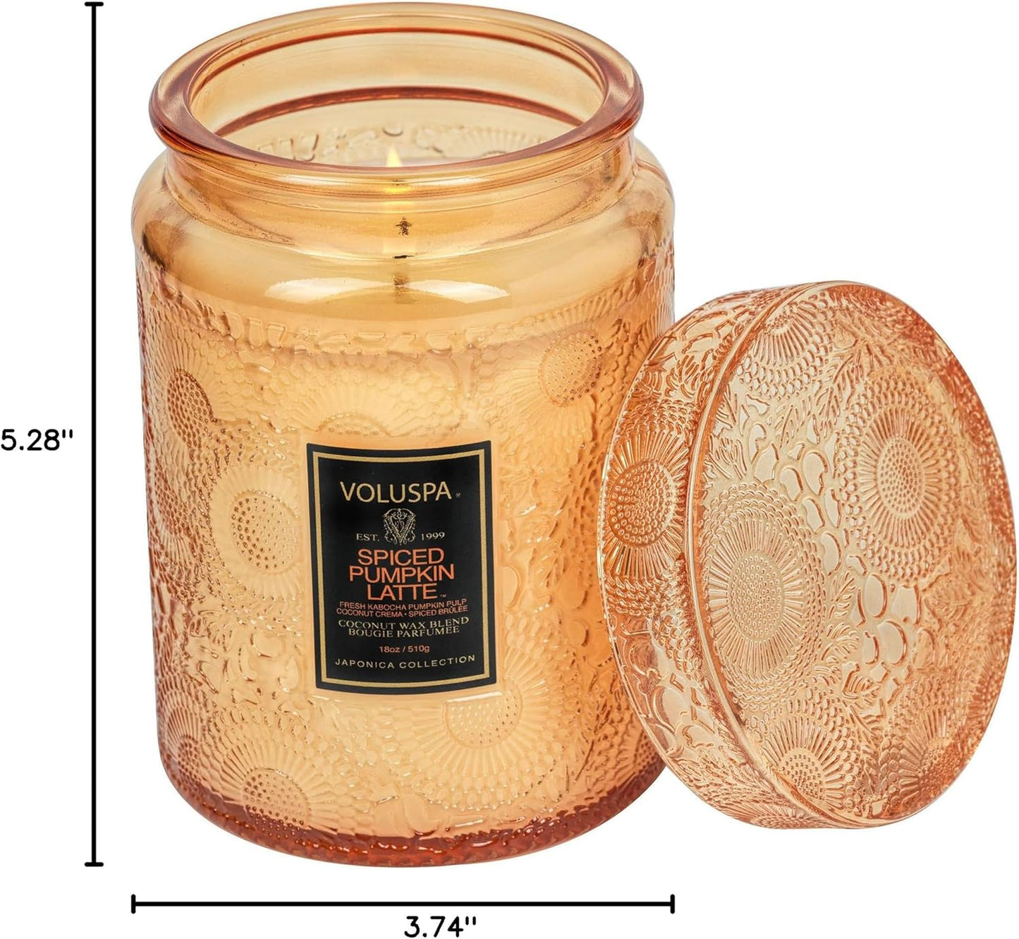 Voluspa Baltic Amber Candle, 18 oz, Coconut Wax Blend, Scented Candles for Home, 100 Hour Burn Time, Candle Jar