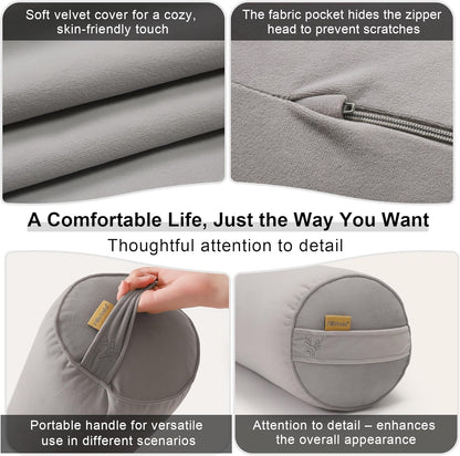 Body Pillow for Adults,Long Round Pillow,Big Cylindrical Pillow,Large Full Bolster Pillows for Side Sleepers (Steel Gray, 47.24"*7.87")