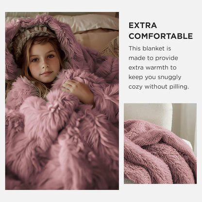 Bedsure GentleSoft Fluffy Fuzzy Faux Fur Throw Blanket for Couch, Soft Sherpa Fleece Cozy Gifts for Women, Plush Bed Blanket Room Decor for Men, Thick Warm Minky Teen Gifts Winter Bedding