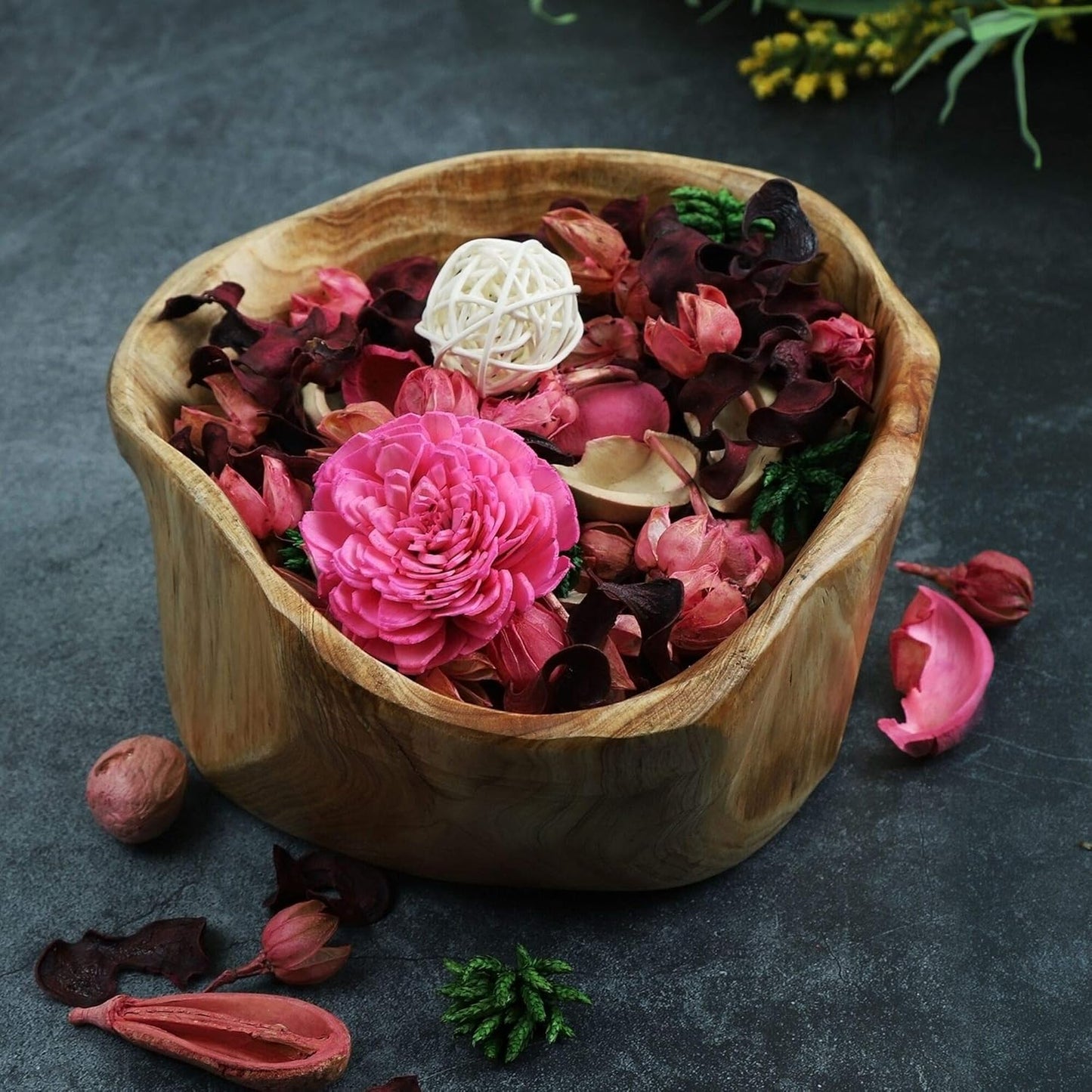 Qingbei Rina Spring Potpourri Bowl Filler, Lavender Scented Potpourri Dried Flower,Decorative Vase Filler,Home Fragrance Perfume Sachet, Bathroom Decor, 9.8 Oz(Purple)