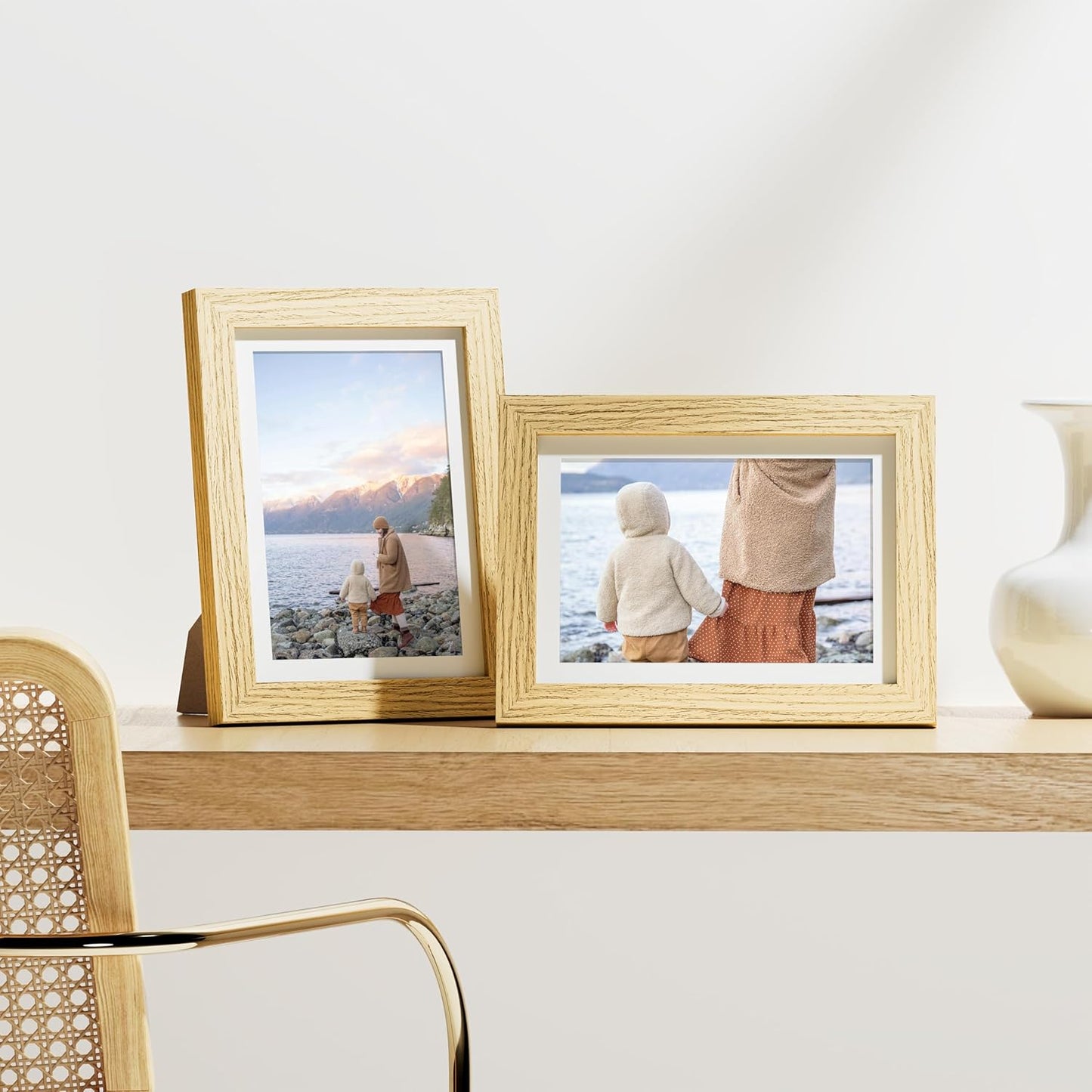 Vittanly 11x14 Picture Frame, Display Pictures 8x10 with Mat or 11x14 without Mat, Photo Frame for Wall Mounting, Black, 1 Pack - Colors A