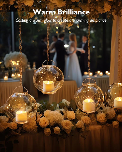 Homemory 24Pcs Flickering Flameless Candle Battery Operated, 200+Hours Fake Electric LED Tea Lights for Votive, Centerpiece Table Decorations, Wedding, Aniversary, Halloween, Christmas
