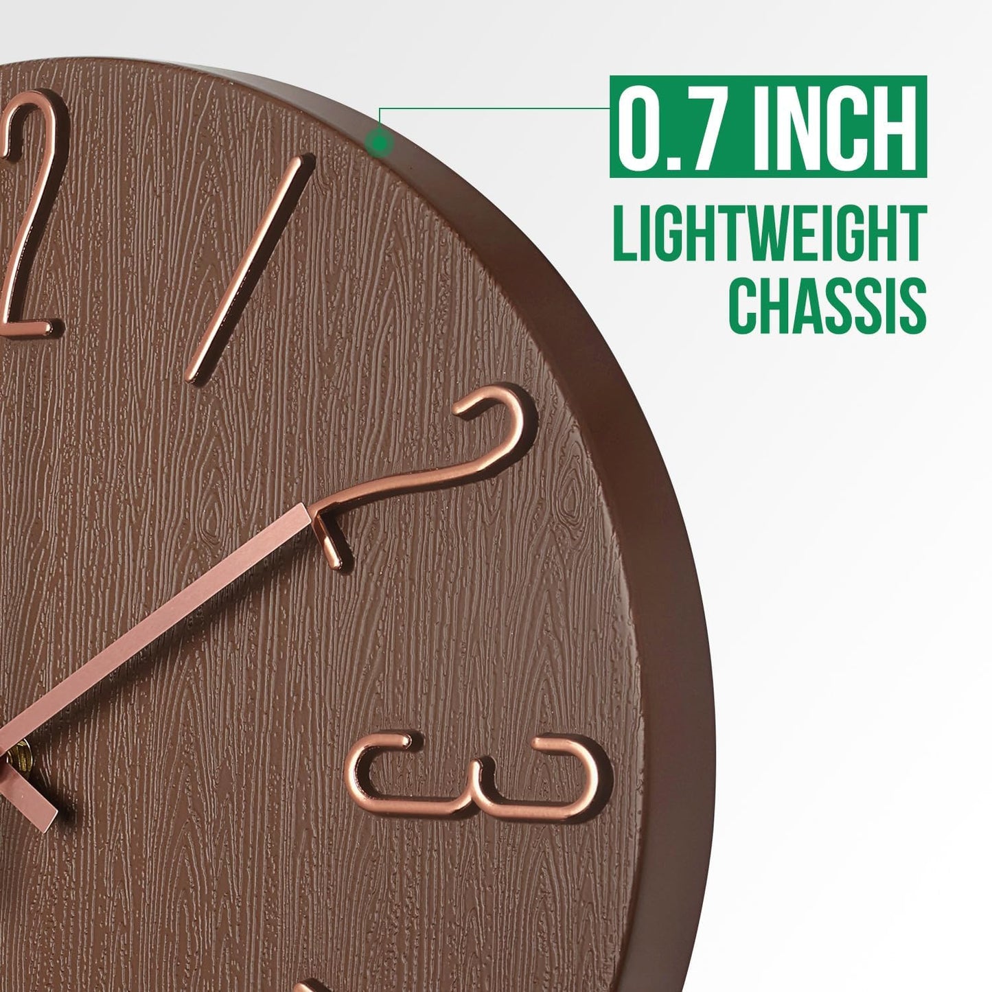 Wall Clock 12 Inch Silent Non-Ticking Imitation Wood Indoor Clock Round White Decor Clock Modern 3D Figures Quartz Wall Clocks for Home, Hotel, Office, School, Bedroom, Living Room, Kitchen