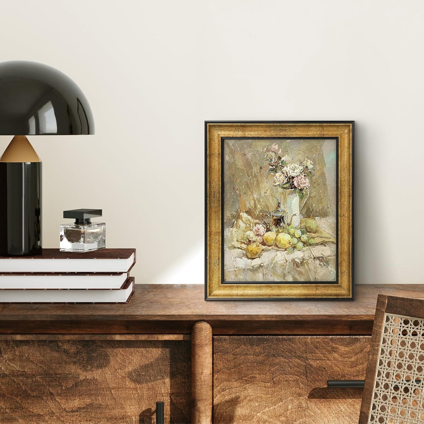 Golden State Art, 11x14 Photo Frame with Mat for Pictures 8x10 and Real Glass (Dark Gold Brown & Bronze Pewter Panel with White Color Mat, 1.25 Inch Frame Border)