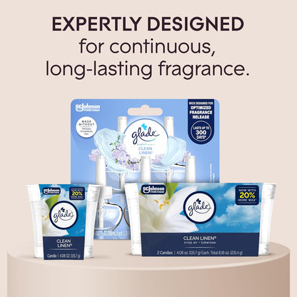 Glade 1-Wick Scented Candle Jar, Angel Whispers, Air Freshener Infused with Essential Oils, 4.08 Oz, 2 Count