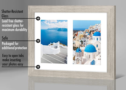 Americanflat 4x6 Collage Picture Frame with Shatter-Resistant Glass - Fits Five 4x6 Photos or Use as One 11x14 Picture Frame - Signature Collection - Collage Frames for Wall Display - Black