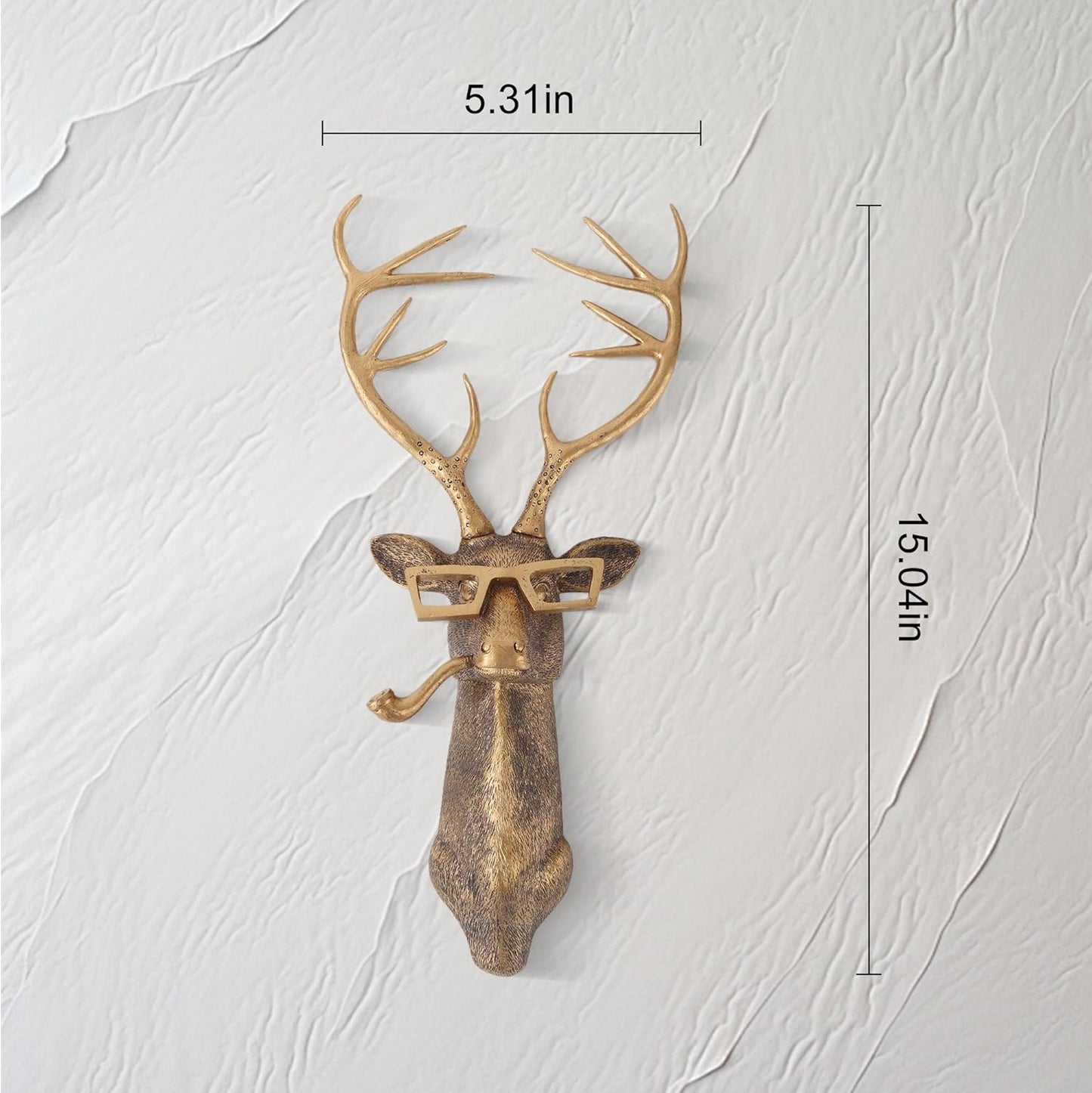 UITWMKTG 5 Pack Animal Head Wall Decor Gold Wall Sculpture Home Decor for Office Bedroom Modern Decor for Men Women