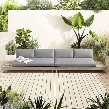 idee-home Outdoor Bench Cushion Waterproof, Bench Cushions for Outdoor Furniture, Patio Porch Swing Replacement Seat Pad with Ties for Garden Backyard, 48 x 18 Inch Red