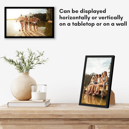 Americanflat 24x36 Poster Frame with Polished Plexiglass - Streamline Collection - Thin Border Picture Frame for Wall Display - Hanging Hardware Included - Black - Colors B
