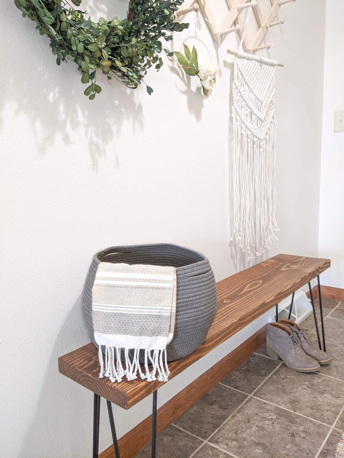 Goodpick Wicker Storage Basket for Living Room, Small Round Woven Basket for Toys, Towel, Bedroom, Children Corner Decoration Plant Baskets Indoor, Jute, 10"D x 8.3"H