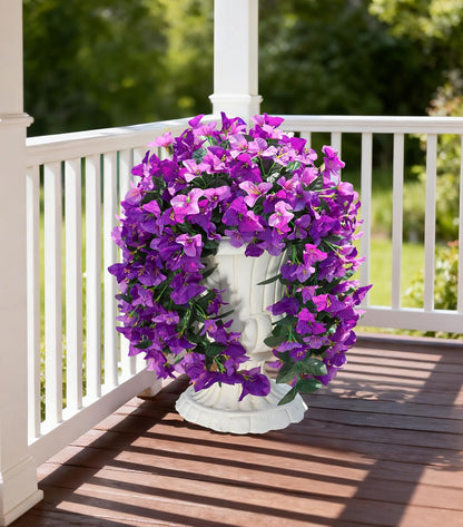 Faux Bougainvillea Artificial Flowers Plants for Outdoor Outside Decoration, 2 PCS Red Fake Flowers UV Resistant Look Real Silk Long Trailing Vines for Front Door Porch Planter Urn Patio Garden Yard