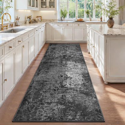 Ompaa 2x6 Rug Runners for Hallways Kitchen Runner Rug Non Slip Washable Grey Long Runner Rugs with Rubber Backing Soft Abstract Carpet Runner for Hallways, Kitchen, Bedroom, Bathroom, Entryway - Colors B