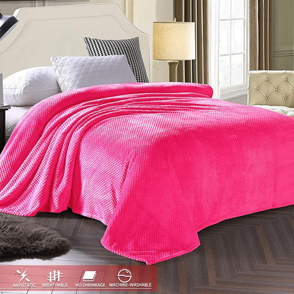 Exclusivo Mezcla Fleece Throw Blanket Extra Large, Super Soft and Warm Blankets for Couch, Sofa and Bed Waffle Textured, Cozy, Fuzzy and Lightweight (Slate Blue, 50x70 Inches)