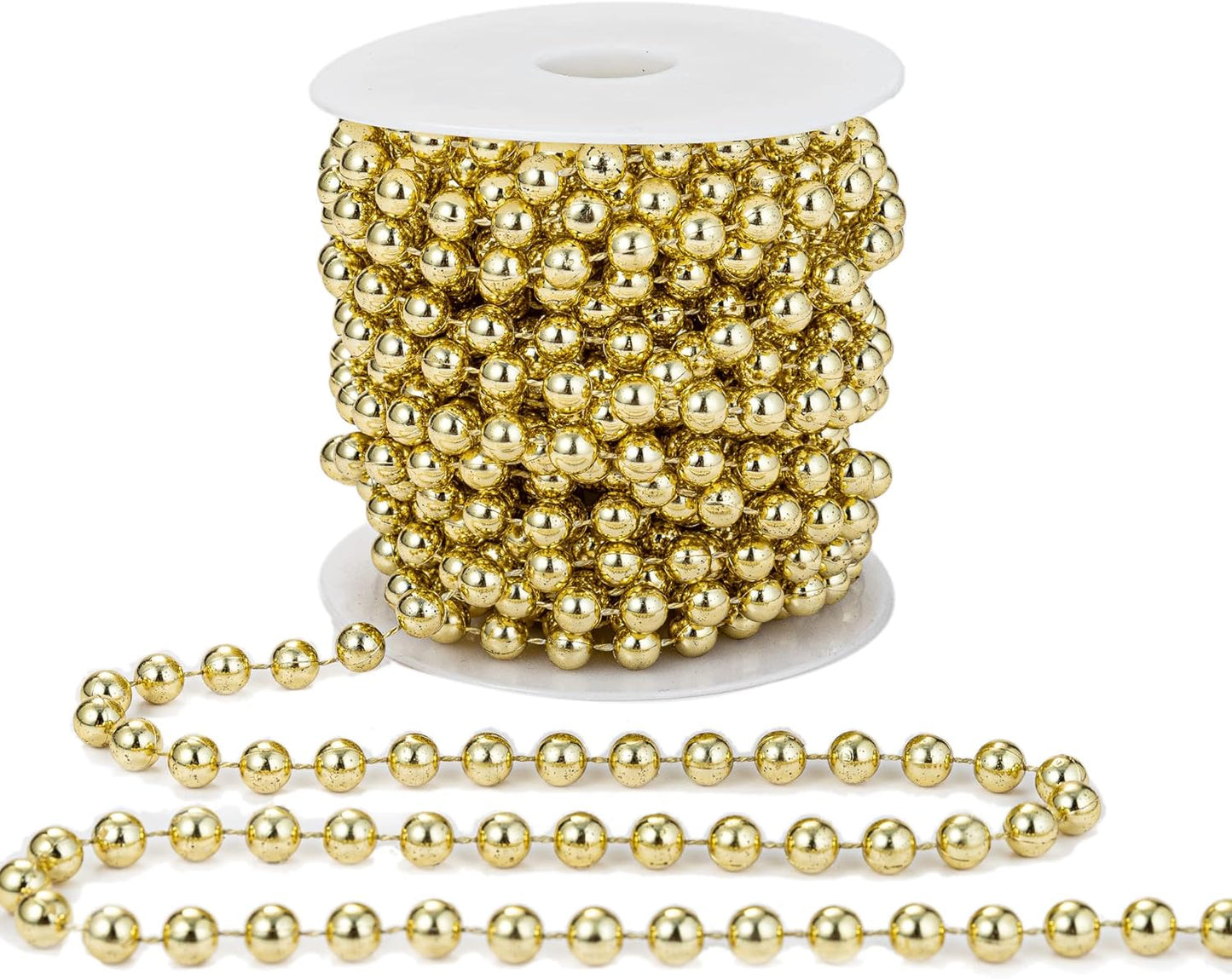 3mm Millet Beads Crafts Faux Pearl Beads Garland Pearl Bead Roll Strand of Pearls to Decorate Floral Centerpieces Wedding Party Favor Christmas Tree(33 Feet Ivory)