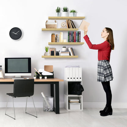 Sorbus Floating Shelves for Wall - 24" Bathroom Shelves, Wall Decor for Bedroom, Kitchen, Living Room, Home Decor & Book Storage - Mounted Floating Shelf with Invisible Brackets (White, 2 Pack)