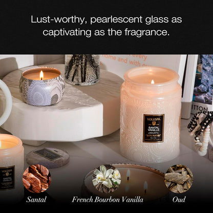 Voluspa Baltic Amber Candle, 18 oz, Coconut Wax Blend, Scented Candles for Home, 100 Hour Burn Time, Candle Jar
