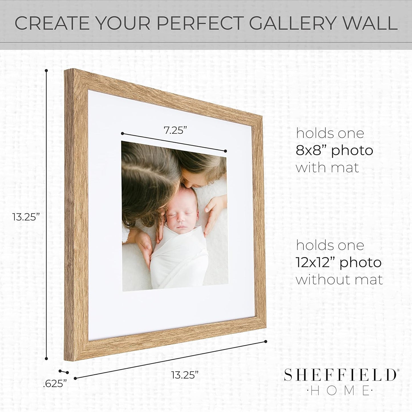 Sheffield Home 9 Piece Gallery Wall Frame Set, 11x14 in. matted to 8x10 in. (Matte Black)