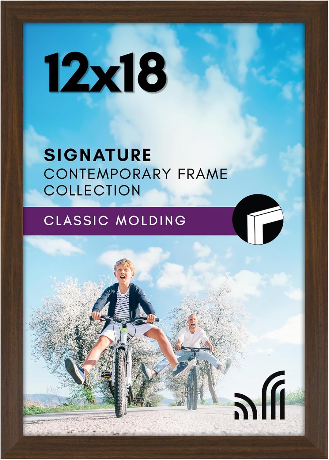 Americanflat 12x18 Poster Frame with Shatter-Resistant Glass - Signature Collection - Gallery-Style Frames Made of Engineered Wood - Photo Frame for Wall Display - Black - Colors B