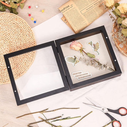 Califortree 8x10 Shadow Box Frame with Linen Back - Sturdy Rustic Memory Display Case of Flower, Pictures, Medals and More, White
