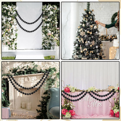 Canlierr 2 Pcs 5.6ft Wedding Giant Pearl Garland Decorations Large Faux Bead Garland with Hook for Ceremony Photo Booth Outdoor Proposal Scene Garden Beach Party Decor(Ivory White,25mm,Simple)