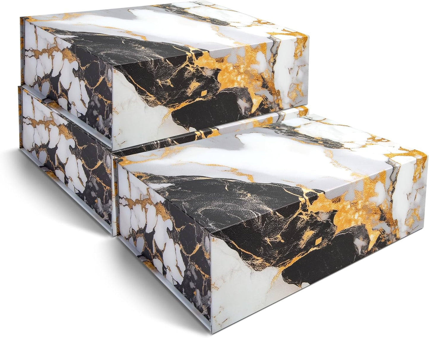 Luxury Keepsake Gift Box | Gold Floral Decorative Boxes with Magnetic Lids for Presents, Wedding Memory Box, and Bridal Gifts. 11.5" x 7.5" x 3.5"