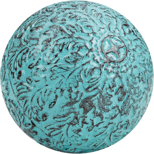 Metal Decorative Sphere for Home Decor - Decorative Balls for Shelves, Centerpiece Bowls, Bookshelf - Decoration Orbs Accents for Living Room, Bedroom - Antique Brown Shelf Spheres