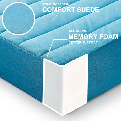 JKMAX 2 Pcs High Density Foam Floor Pillow - Upgraded Large Pillows Seating for Adults - Outdoor Floor Cushion with Soft Tufted Cover - Yoga Pillows for Sitting On Floor - 22 Inch Light Gray