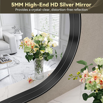 Brightify Arched Mirror, Arched Wall Mirror, 24 x 32 Inch Silver Arch Mirror, Metal Frame Silver Bathroom Mirror, Arched Top Bathroom Vanity Mirror for Living Room Bedroom Mantel Entryway Hallways