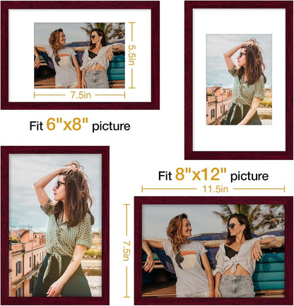 Vittanly 11x14 Picture Frame, Display Pictures 8x10 with Mat or 11x14 without Mat, Photo Frame for Wall Mounting, Black, 1 Pack - Colors B
