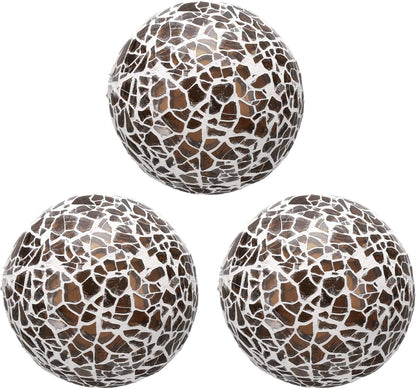 uxcell 3Pcs Decorative Glass Balls 2.36 Inch Orbs Centerpiece Balls Mosaic Glass Ball Sphere for Decor Bowls Vases Dining Table Party, Dark Blue